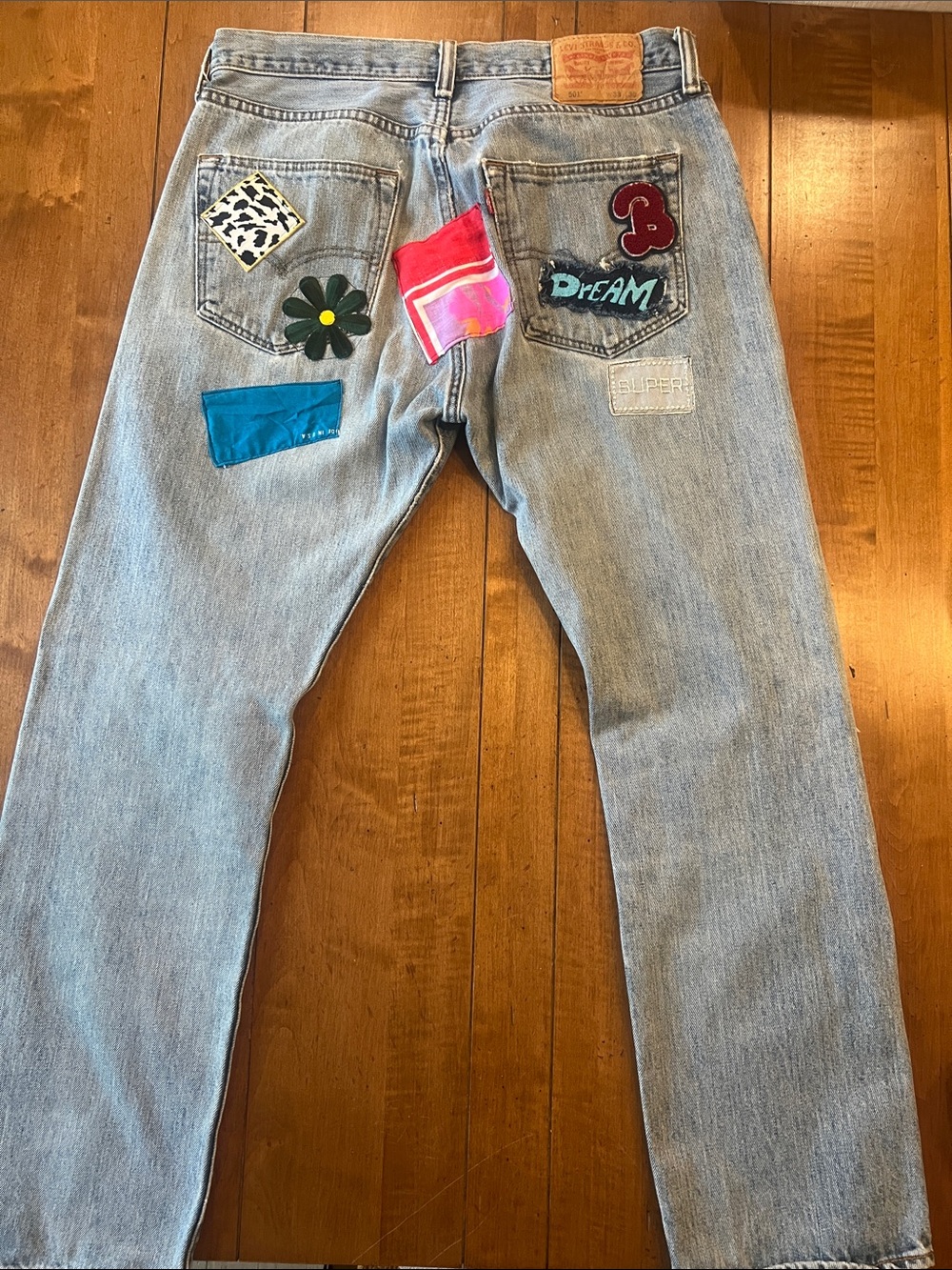 Levi's 501 Jeans with Colorful Patchwork
